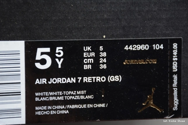 619 SportInspired 442960- 7 Topaz Retro Air Mist (GS) Jordan 1231